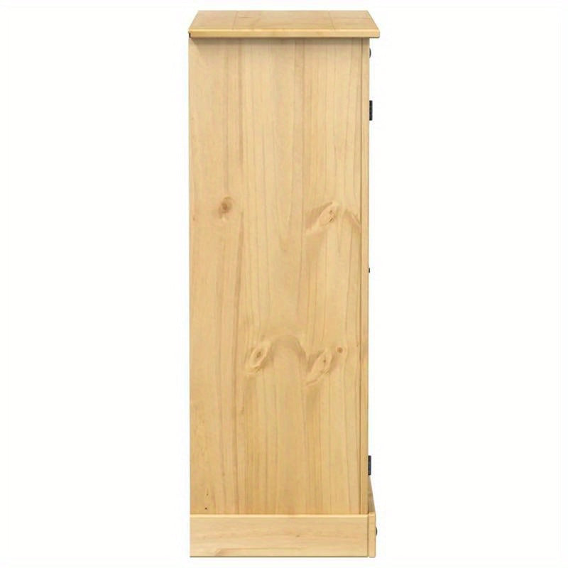 Schoenenkast – Schoenenrek – Schoenenkast – Opbergkast – Schoenenopbergmeubel – Marrone – Massief Vurenhout – 2 Deuren en 3 Lades – Vrijstaand en Stabiel – 86x38,5x108 cm