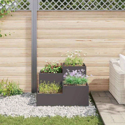 Plantenbak – Bloembak – Tuinbak – Moestuinbak – Balkonbak – Verhoogd – Robuust Zwart Staal – 80x80x60 cm