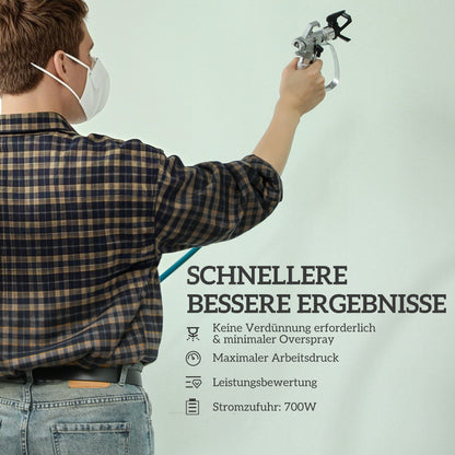 Elektrisch Verfspuitsysteem – Verfspuitpistool – Spuitapparaat – Verfspuitinstallatie – Verfspuitmachine – Blauw – 700W Motor – 200 Bar Druk