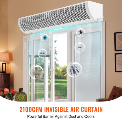 Luchtgordijn – Luchtdeur – Airdoor – Deurventilator – Luchtbarrière – 1,5 Meter Breed – Aluminium Behuizing – 3566 m³/u – 2 Snelheden – Stilgebruik – Eenvoudige Installatie