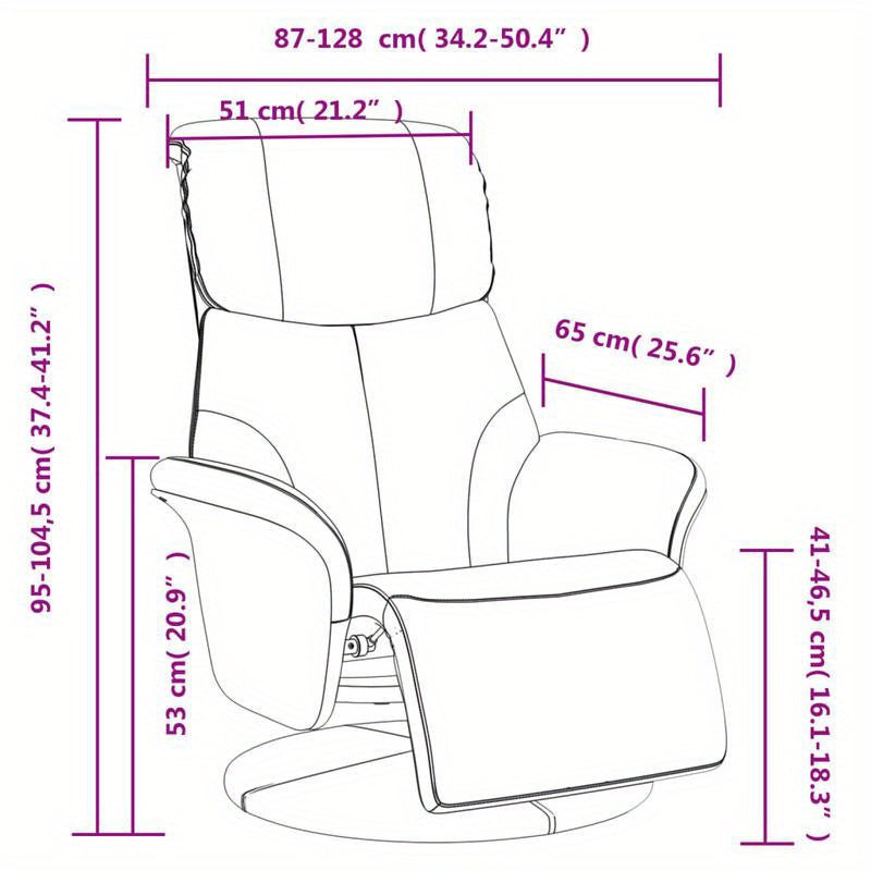 Fauteuil – Stoel – Relaxfauteuil – Loungestoel – Zwarte Verstelbare Fauteuil – Kunstleer – Met Metalen Frame – Ingebouwde Voetensteun