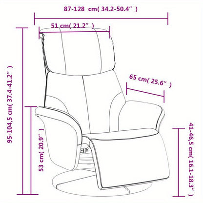 Fauteuil – Stoel – Relaxfauteuil – Loungestoel – Zwarte Verstelbare Fauteuil – Kunstleer – Met Metalen Frame – Ingebouwde Voetensteun