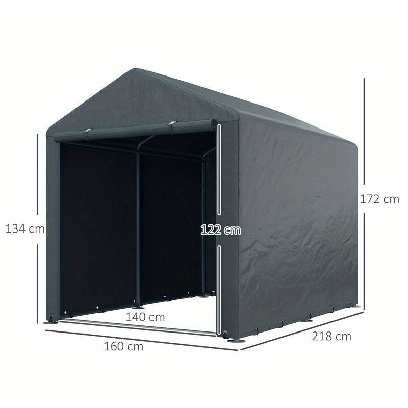 Opslagschuur – Tuinschuur – Gereedschapsschuur – Tuinhuis – Berging – Extra Groot Formaat 160x218x172 cm – Gegalvaniseerd Stalen Frame Met Vloer