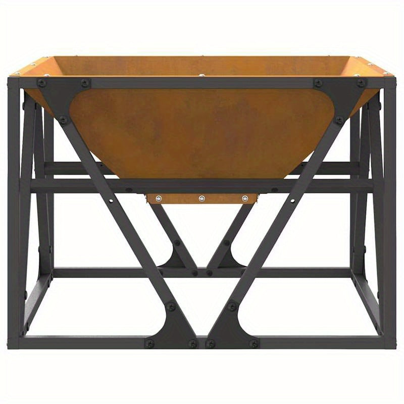 Outdoor Houtkachel – Buitenkachel – Vuurkorf – Feuerschale – Tuinhaard – Cortenstaal – Vierkant 50x50x35 cm – Duurzaam & Weerbestendig