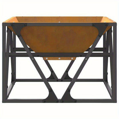 Outdoor Houtkachel – Buitenkachel – Vuurkorf – Feuerschale – Tuinhaard – Cortenstaal – Vierkant 50x50x35 cm – Duurzaam & Weerbestendig