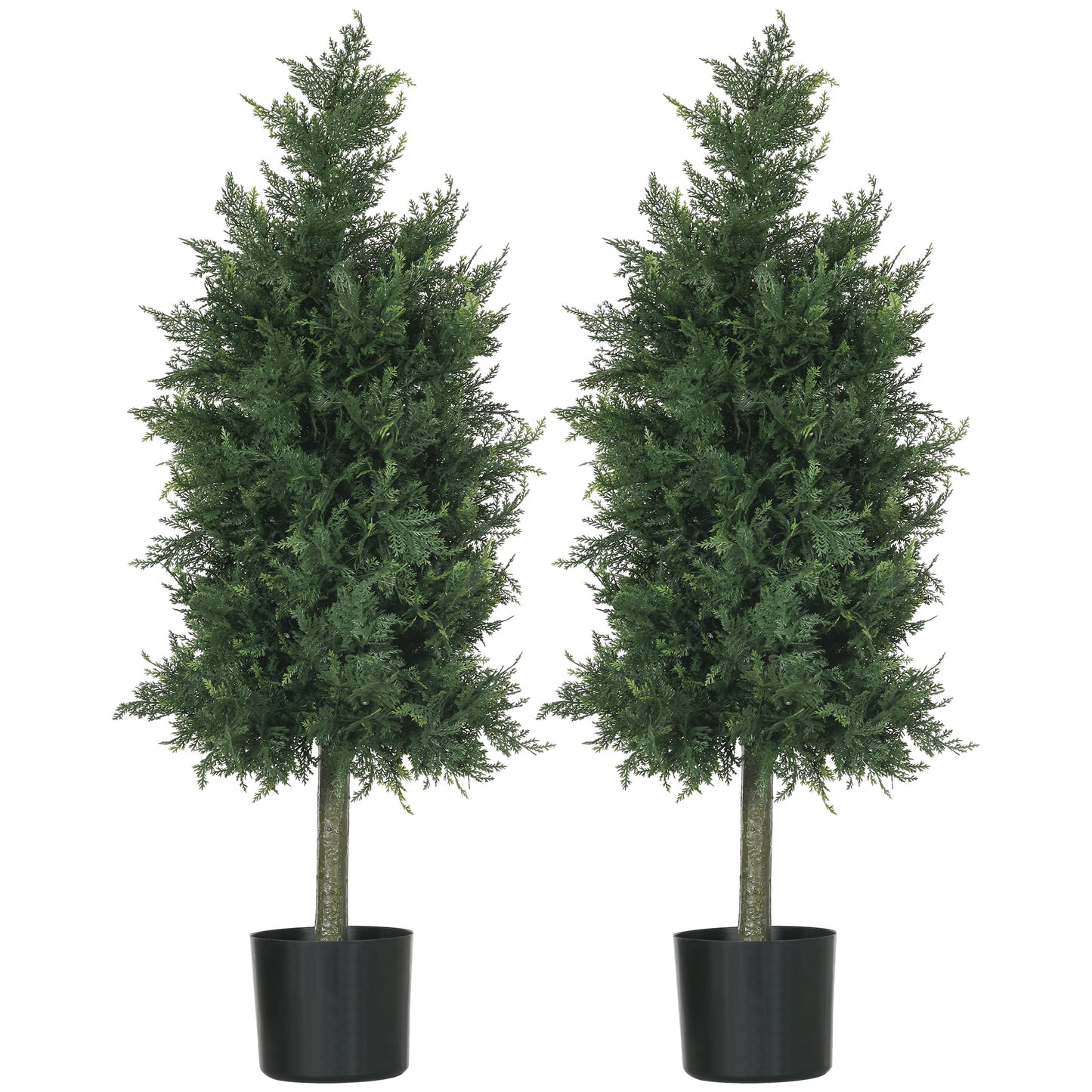 Kunstcederboom – Kunstboom – Kunstplant – Kunstconifeer – Kunsttak – Set van 2 – UV-bestendig – 90 cm hoog