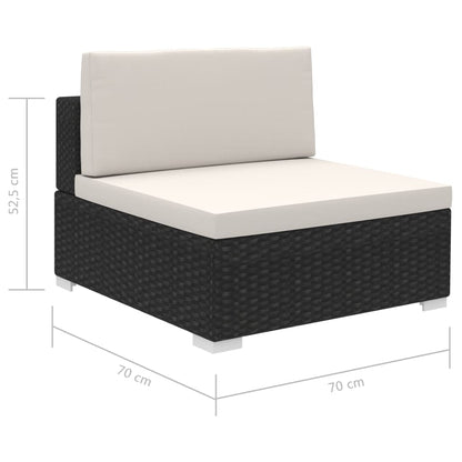 Loungekussens – Tuinkussens – Zitkussens – Rugkussens – Kussen Set – 12-Delig – Waterafstotend Polyester – 6 cm Dik – Zwart