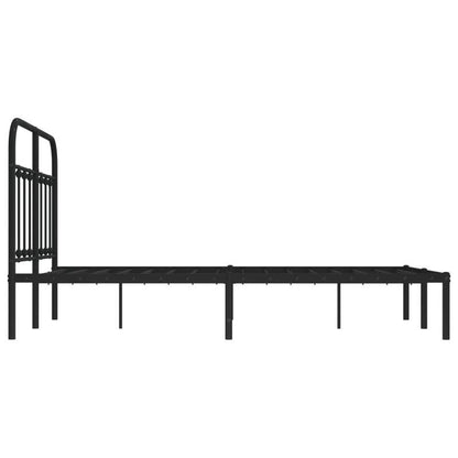 Bed frame with Black Metal Headboard 120x200cm