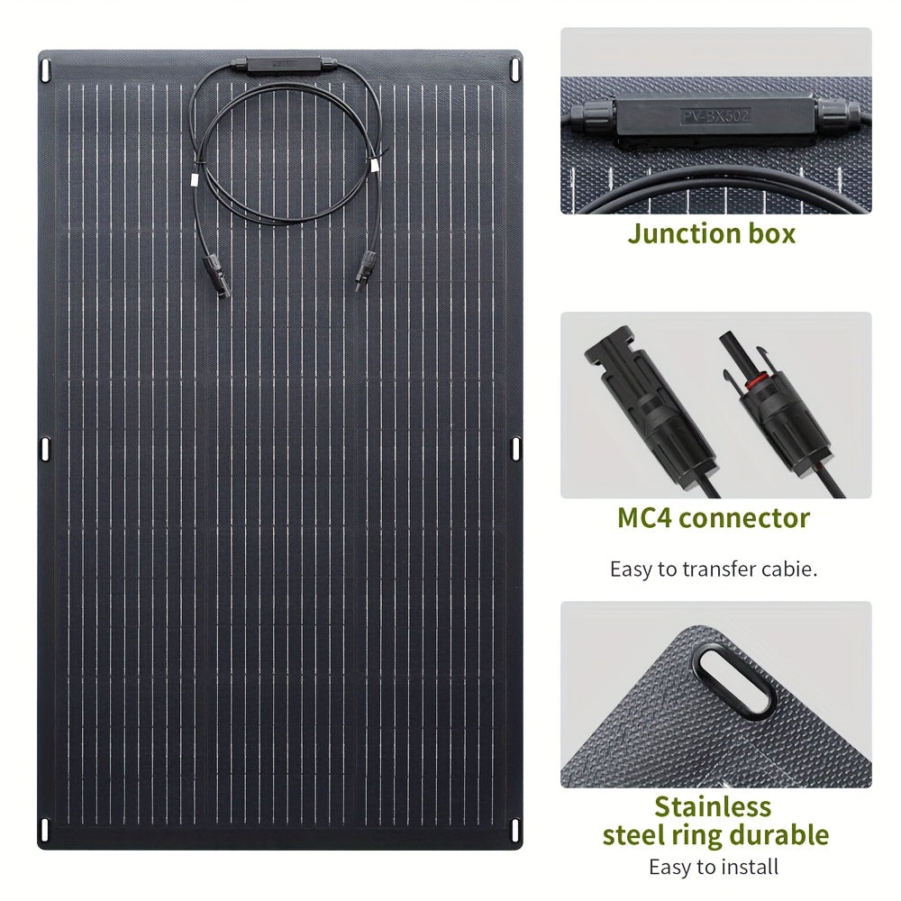 Flexibel Zonnepaneel – Buigbaar Paneel – Lichtgewicht Solar – Draagbaar Zonnepaneeltje – 100W Vermogen – 3mm Dun