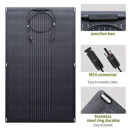 Flexibel Zonnepaneel – Buigbaar Paneel – Lichtgewicht Solar – Draagbaar Zonnepaneeltje – 100W Vermogen – 3mm Dun