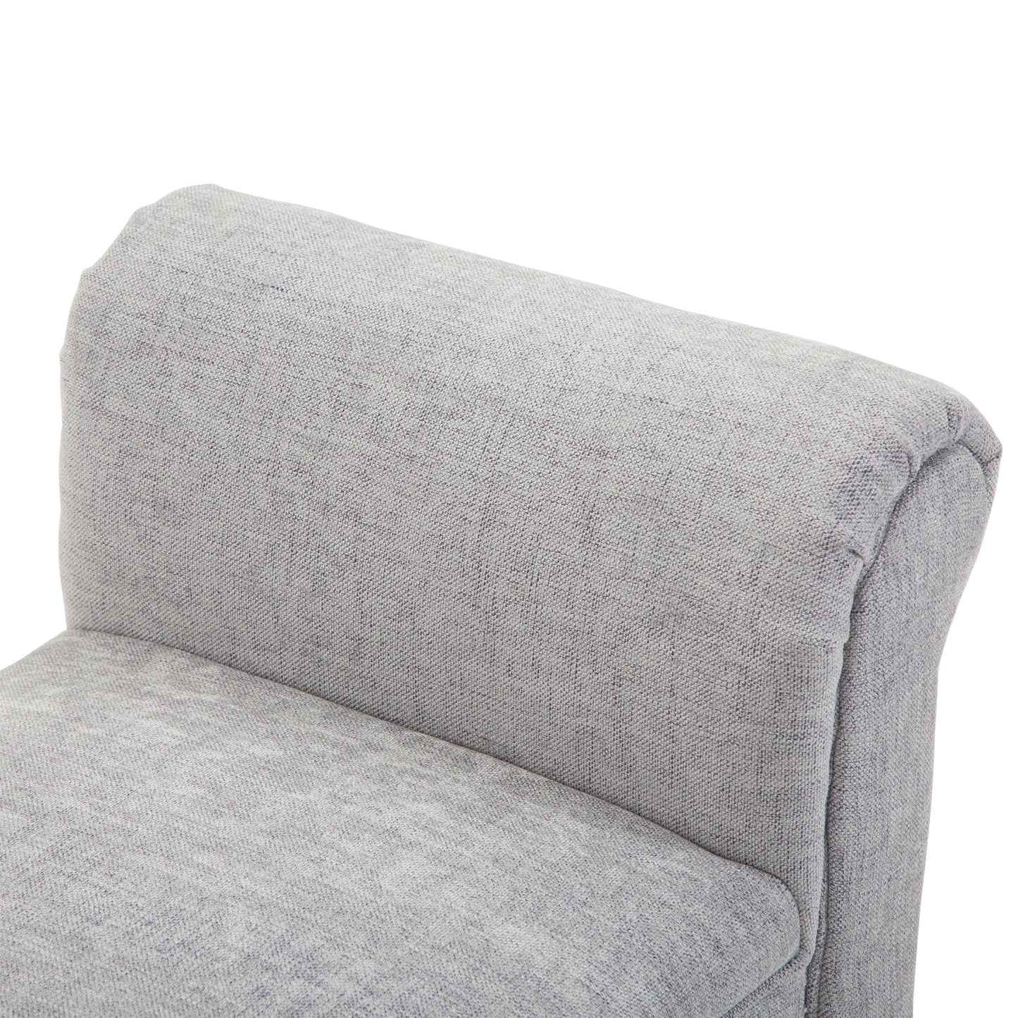 Gevloerde Bank – Loungekruk – Bedbank – Zitbank – Loungebank – Linnen Stof – Comfortabele Foam Vulling – Lichtgrijs 132x45,5x58 cm