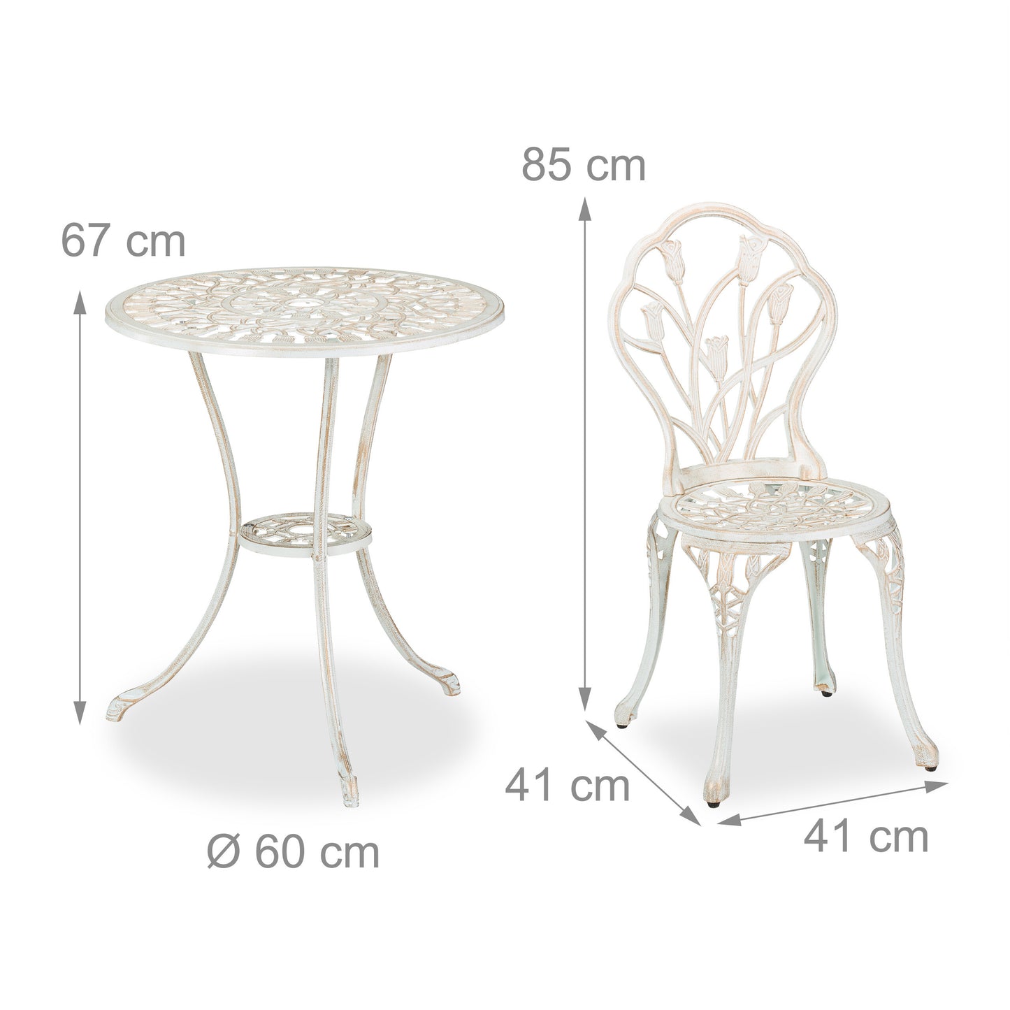 3-delige Tuinset – Bistroset – Balkonset – Terrasmeubel – Buitenmeubel – Compact Formaat – Weerbestendig Aluminium