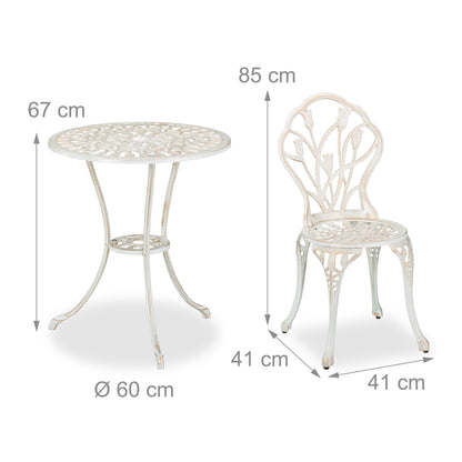 3-delige Tuinset – Bistroset – Balkonset – Terrasmeubel – Buitenmeubel – Compact Formaat – Weerbestendig Aluminium
