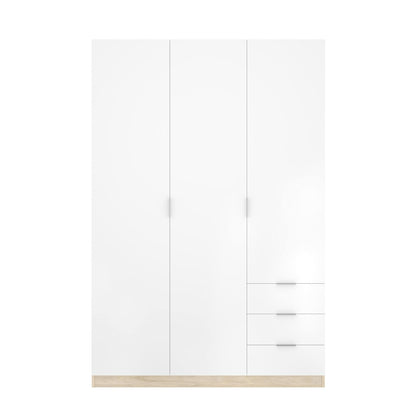 Wardrobe 3 Doors in Front of Astru, Mobile Hangers for Bedroom, 3-Drawer Wardrobe, 121X52H184 Cm, Available in 3 Colors