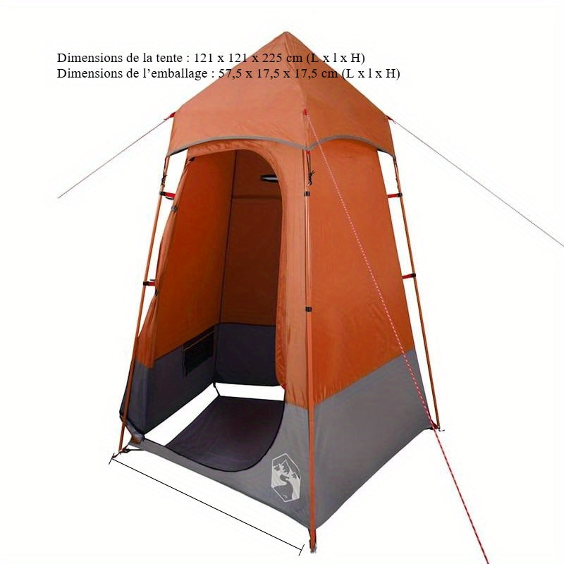 Toilettent – Outdoor Toilet Tent – Scheerlaken – Camping Toilet – Kleedruimte Tent – Grijs Oranje – Draagbaar – Waterafstotend PVC