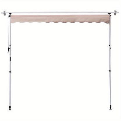 Inklapbaar Zonnescherm – Terrasscherm – Balkonzonnescherm – Schaduwdoek – Uittrekbaar Scherm – Verstelbaar In Hoogte – Aluminium Frame – 200x150 cm Creme Wit