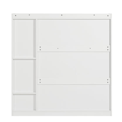 Schoenenkast – Schoenenrek – Schoenopberger – Schoenmeubel – Schoenentrekker – Wit – 3 Kantelbare Laden – Ingebouwde Klapbank