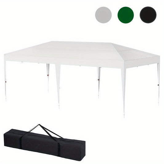 3x6m Pavilion Party Tent Metal Folding Pavilion Foldable Garden Pavilion Waterproof Stable Garden Tent Pergola For Party, Market Stall, Garden Outdoor Camping, Anthracite/Silver Grey/White/Green