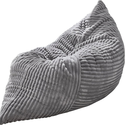 3-in-1 Multifunctionele Lounge Sofa – Zitzak – Vloerkussen – Bedbank – Slaapbed – Lichtgrijs – Hoogdicht Schuim – Afneembare Wasbare Hoes