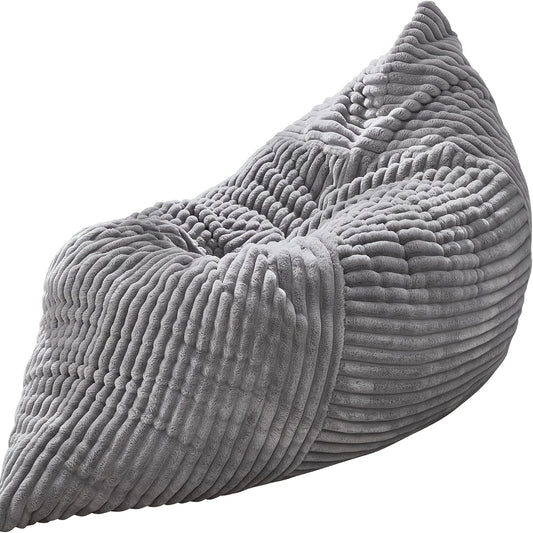 3-in-1 Multifunctionele Lounge Sofa – Zitzak – Vloerkussen – Bedbank – Slaapbed – Lichtgrijs – Hoogdicht Schuim – Afneembare Wasbare Hoes