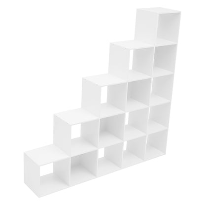 15-Cube L-Shaped Storage Bookcase | Plastic Freestanding Organizer for Home & Office, Contemporary Style by NaMaSyo, Corner Shelves