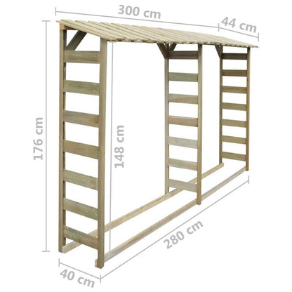Houtopslagplaats – Houtberging – Houtschuur – Brandhoutopslag – Tuinschuur – Extra Groot 300x44x176 cm – Weerbestendige Metalen Constructie