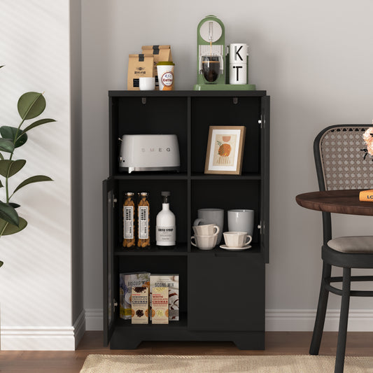 Kast – Opbergkast – Ladekast – Boekenkast – Opbergmeubel – Zwart Metalen Kast Met Glazen Deuren – Compact En Ruimtebesparend Design (<68,6 cm Hoog)