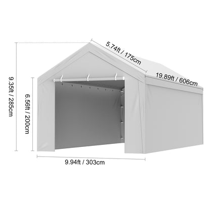 Carport Zeil – Canopy Doek – Carporthoes – Garage Tent Zeil – Vervangingshoes 10x20 ft – Waterdicht PE Materiaal – UV50+ Bescherming