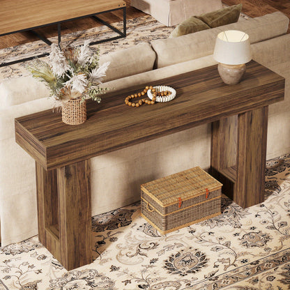 Sofa Tafel – Salontafel – Sidetable – Console Tafel – Haltafel – 160 cm Lang – 2 Opbergniveaus – Gemonteerd geleverd – Rustiek Bruin