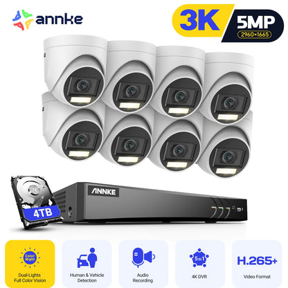 Beveiligingscamera Set – Bewakingscamera – Camerabewaking – Inbraakbeveiliging – Draadloze Beveiliging – 8-Kanaals Full HD 1080p – AI Personen- en Voertuigdetectie