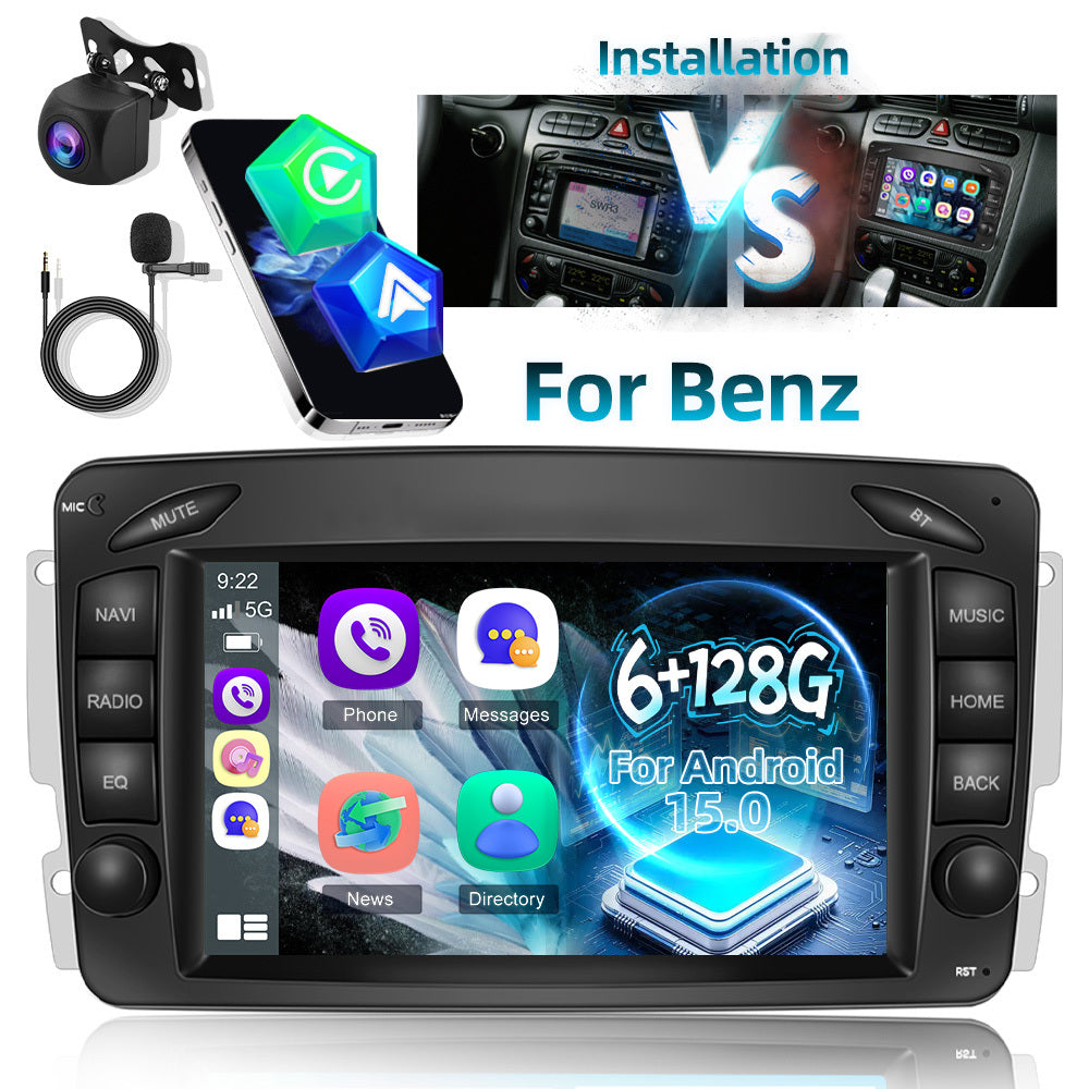 Android Auto Autoradio – Multimedia Speler – Touchscreen Radio – Carplay Systeem – 7 Inch HD Scherm – 6GB RAM 128GB Opslag – Wireless CarPlay & Achteruitrijcamera