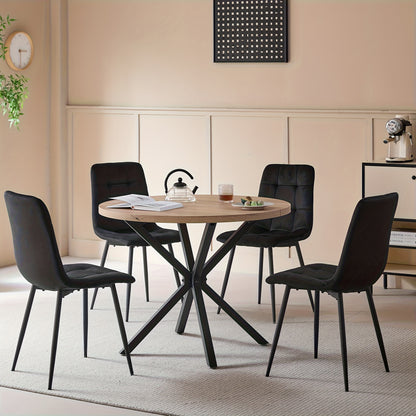 Eetkamerstoelen – Dining Stoelen – Keukenstoelen – Stoelen Set – Armless Stoelen – Grijs Velvet – Ergonomisch Ontwerp – Metalen Poten