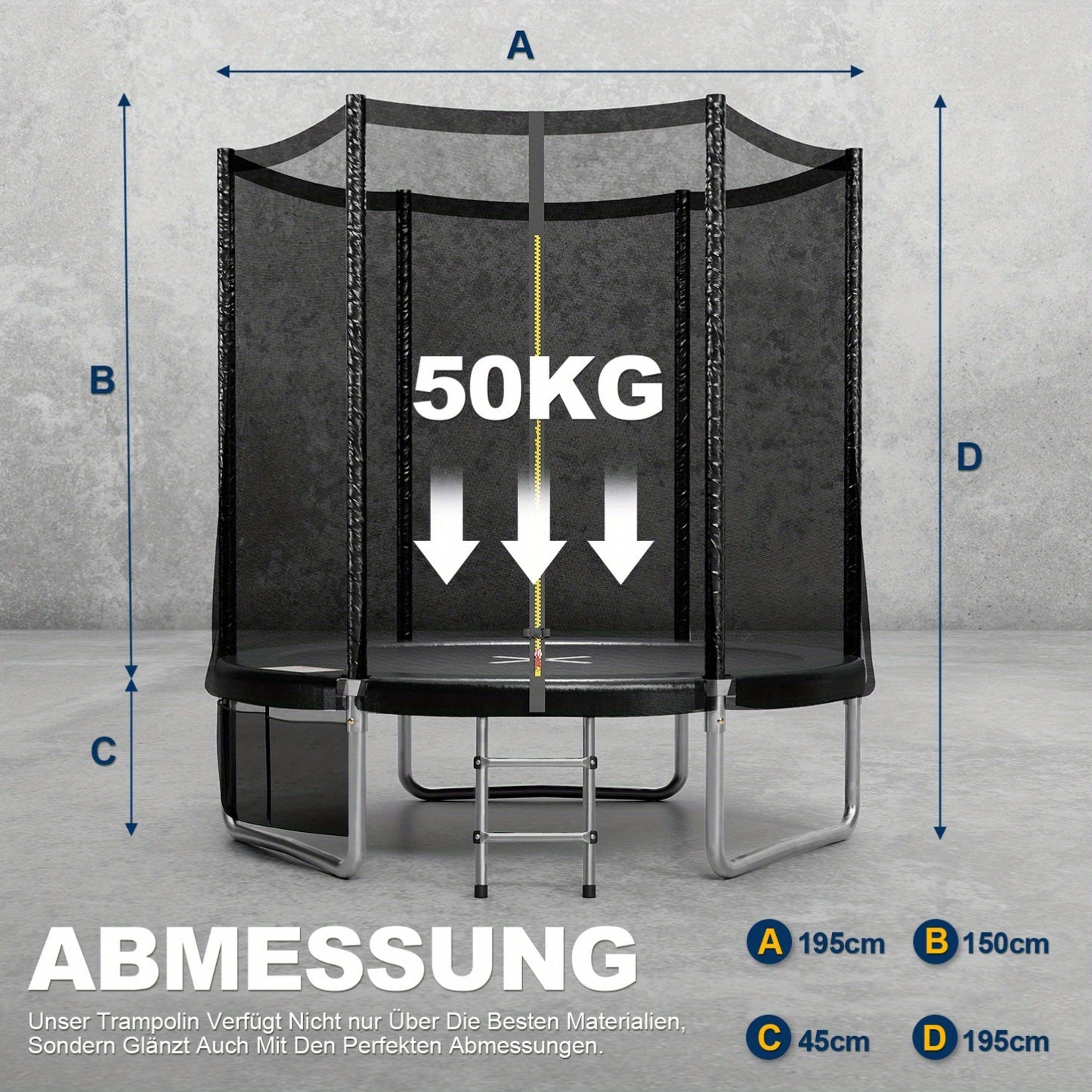 Trampoline Buiten – Tuin Trampoline – Indoor Trampoline – Springkussen – Recreatieve Trampoline – Veiligheidsnet Inclusief – Duurzaam Frame 427 cm