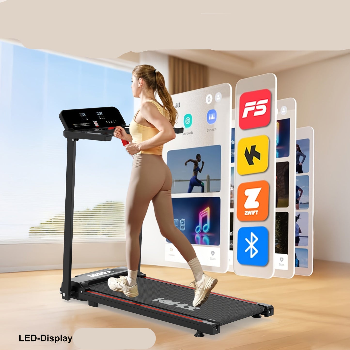 Loopband – Wandelband – Walking Pad – Opvouwbare Loopband – Treadmill – Stil Design – 12 Programma’s & APP Connectiviteit