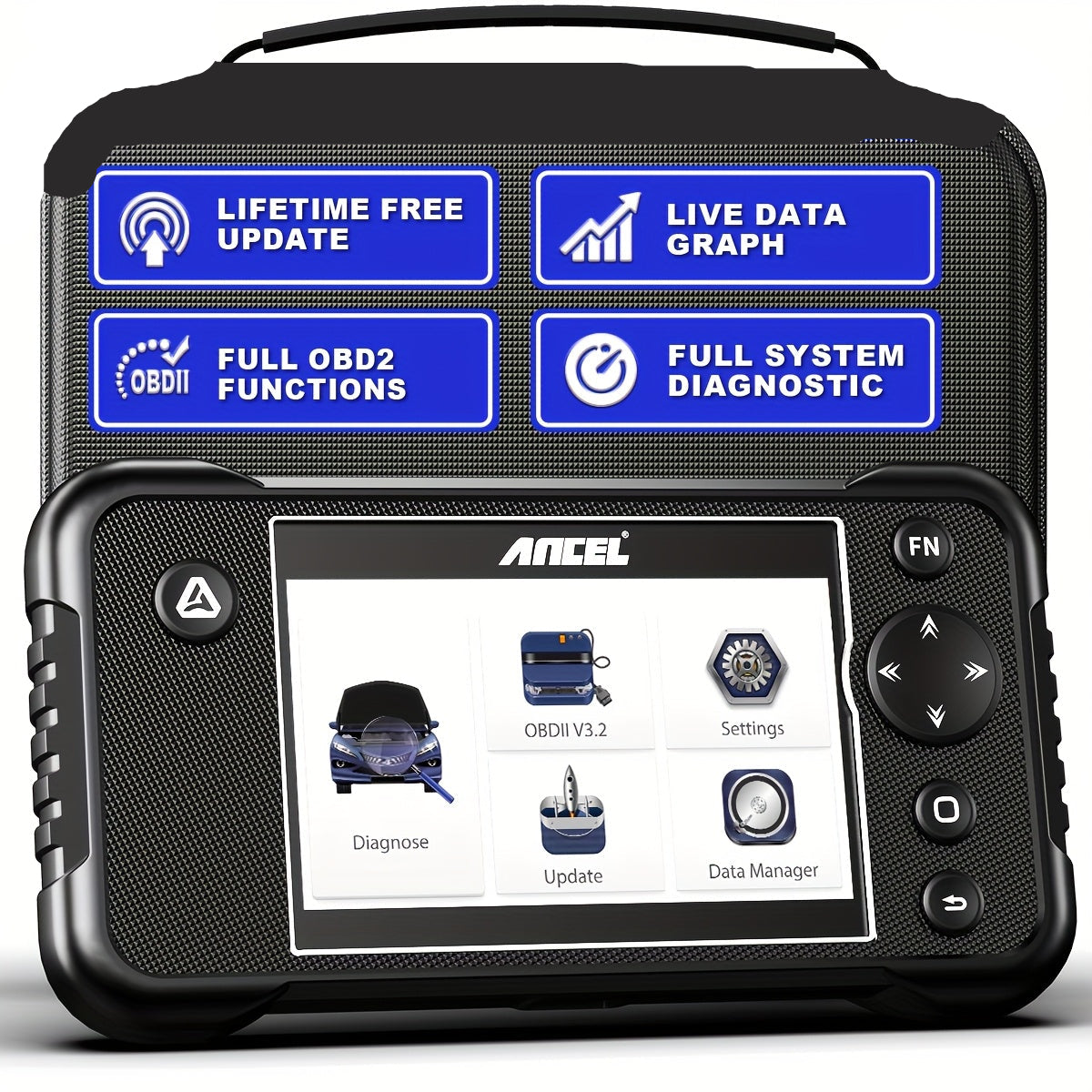 OBD2 Scanner – Diagnoseapparaat – Auto Uitlezer – Storing Verwijderen – Uitleesapparatuur – 15+ Resetfuncties – Professionele All Systems Diagnostiek