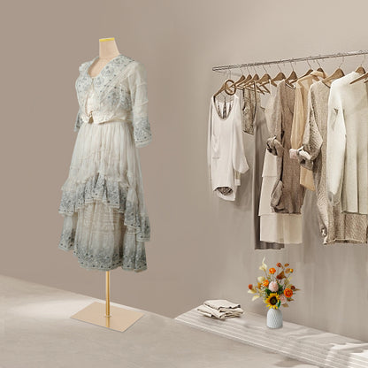 Female Mannequin Model with Stand - Height Half-Length Dress Form Suitable for Sewing,, Tailoring, Dressmaking & Retail Display - Sturdy PU/Suede/Metal/PE, Garment Display Mannequin