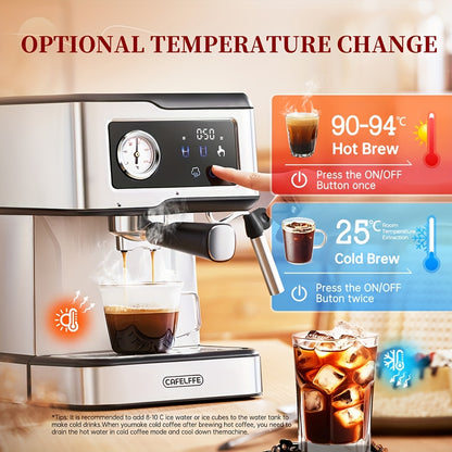 Espressomachine – Koffiezetapparaat – Cappuccinomachine – Latte Macchiatomachine – Melkopschuimer – 3-Speed Temperatuurregeling – 1,5L Afneembaar Waterreservoir