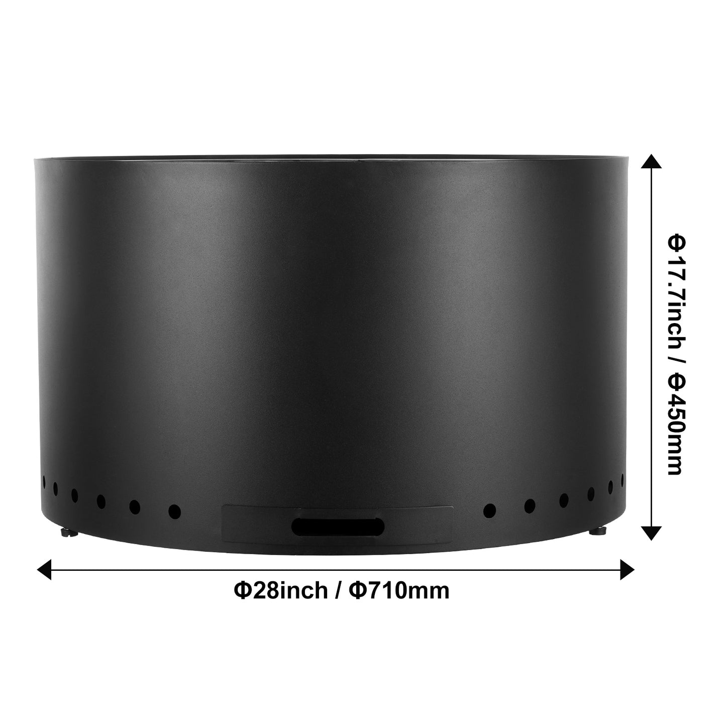 Vuurkorf – Buitenhaard – Kampvuurkorf – Vuurschaal – Vuurmand – Rookvrij – 28 Inch Diameter – 430 Roestvrij Staal Binnenlaag