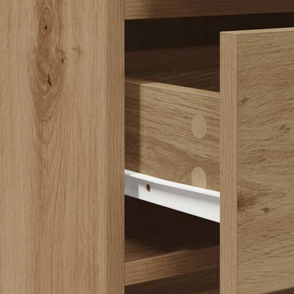 Opbergkast – Opbergmeubel – Ladekast – Badkamerkast – Kaptafel – Bruin Eikenfineer – Compact 50x41x135 cm – Duurzaam Plaatmateriaal