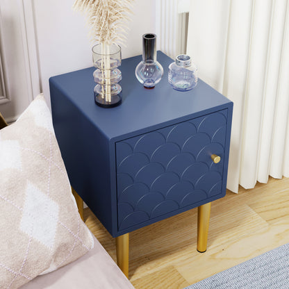 Nachtkastje – Bedkastje – Bijzettafel – Side Table – Navy Blue – Set Van 2 – Stevig Spaanplaat – Ruime Lades 50x35x35 cm