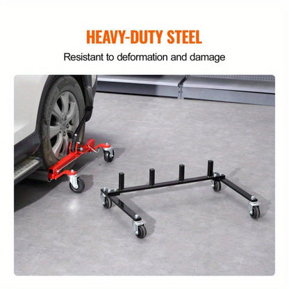 Hydraulische Autodoorrijwagen – Autodoilift – Auto Dolly Trolley – Auto Verrijwagen – Voertuig Tilwagen – Stevig Metalen Frame – Vier Dollies Tegelijk Optillen