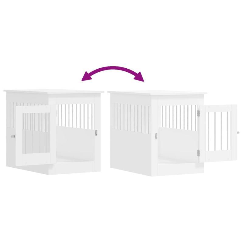 Hondenbench – Hondenkennel – Hondenkooi – Hondenhok – Hondenverblijf – Met Afneembaar Deksel – Stevige Metaalconstructie – 55x80x68 cm – Zwart-Wit – Geschikt Voor Binnen & Buiten