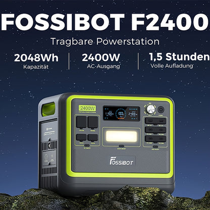 Powerstation – Draagbare Accu – Mobiele Generator – Zonne-energie Station – Noodstroomvoorziening – 2048Wh LiFePO4 Batterij – 2400W Continu Vermogen met 4800W Piek