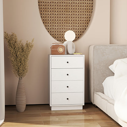 Ladekast – Ladekasten – Dressoir – Opbergkast – Opbergmeubel – Wit – 4 Lades en 3 Open Planken – Ruimtebesparend en Stevig
