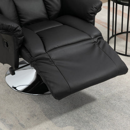 Relaxfauteuil – Recliner Stoel – Tv Stoel – Verstelbare Stoel – Relaxstoel – Handmatig Verstelbaar – Zwart Kunstleer – Max 150kg