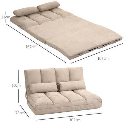 Vloerstol – Vloerstoel – Zitstoel – Ligstoel – Slaapstoel – Verstelbare Rugleuning 3 Posities – Zacht Fluweel Beige
