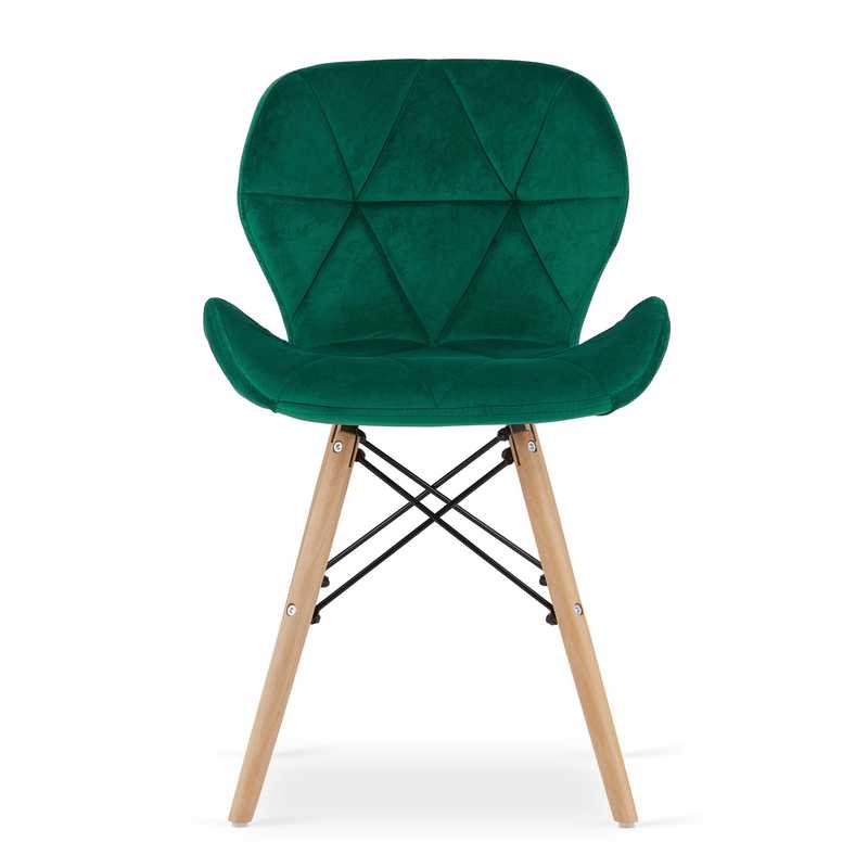 Stoel – Eetkamerstoel – Bureaustoel – Fauteuil – Kuipstoel – Velvet Bekleding – Massief Beukenhout – 120 kg Draagkracht – Moderne Groene Velvet Stoel