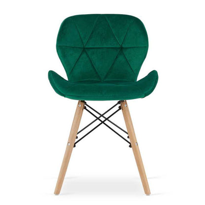 Stoel – Eetkamerstoel – Bureaustoel – Fauteuil – Kuipstoel – Velvet Bekleding – Massief Beukenhout – 120 kg Draagkracht – Moderne Groene Velvet Stoel