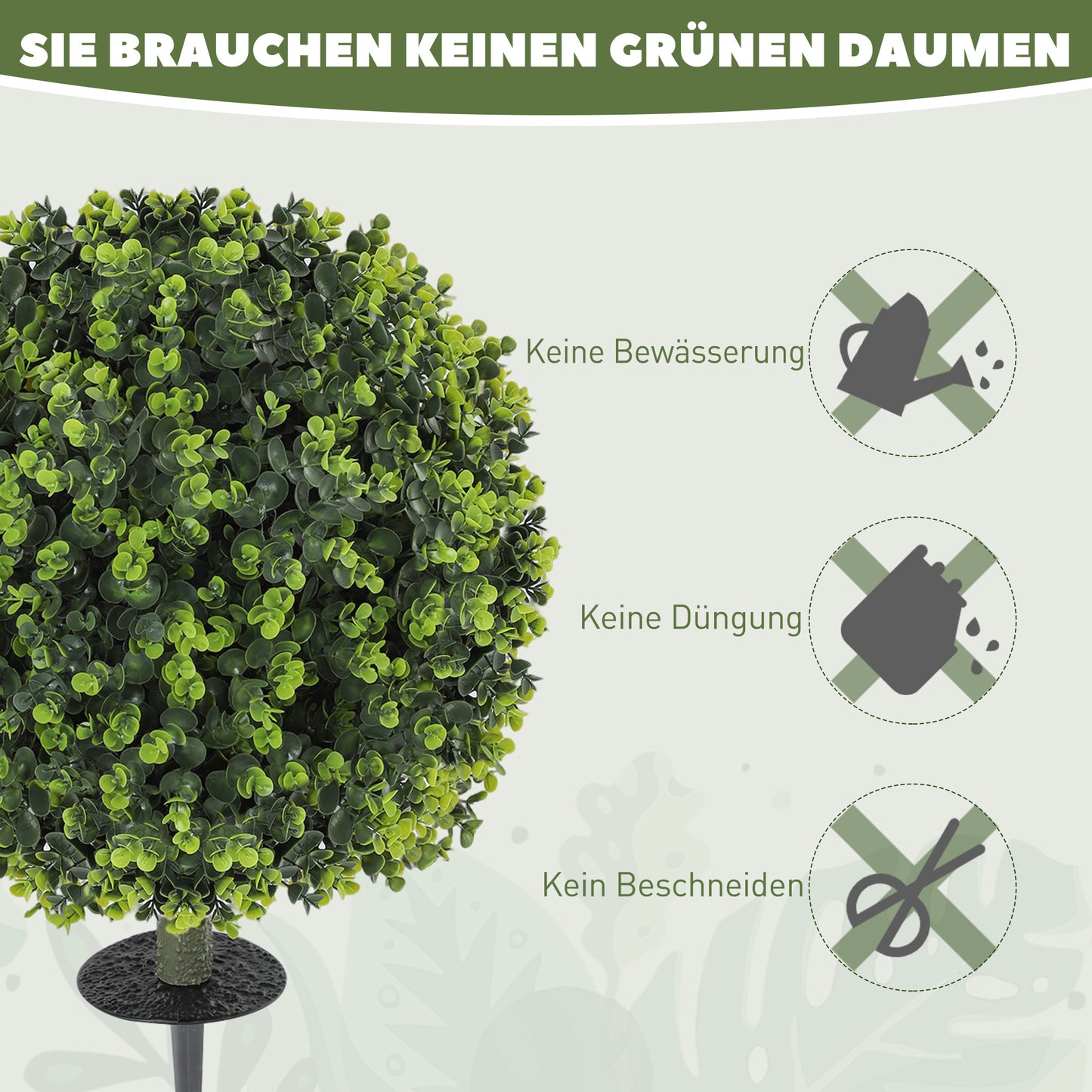 Kunstplanten – Nepplanten – Kunstbloemen – Kamerplanten – Kunstdecoratie – UV-bestendig – Inclusief Grondpin – 2 Stuks – Ø40 x 56 cm