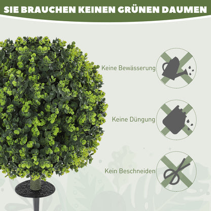 Kunstplanten – Nepplanten – Kunstbloemen – Kamerplanten – Kunstdecoratie – UV-bestendig – Inclusief Grondpin – 2 Stuks – Ø40 x 56 cm